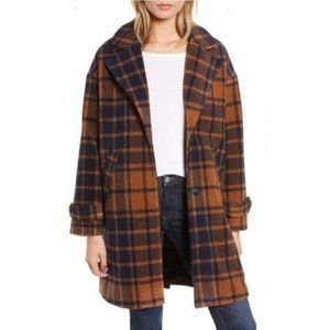Heartloom Revolve Plaid Kai Oversized Wool Blend Coat Womens Size Small M